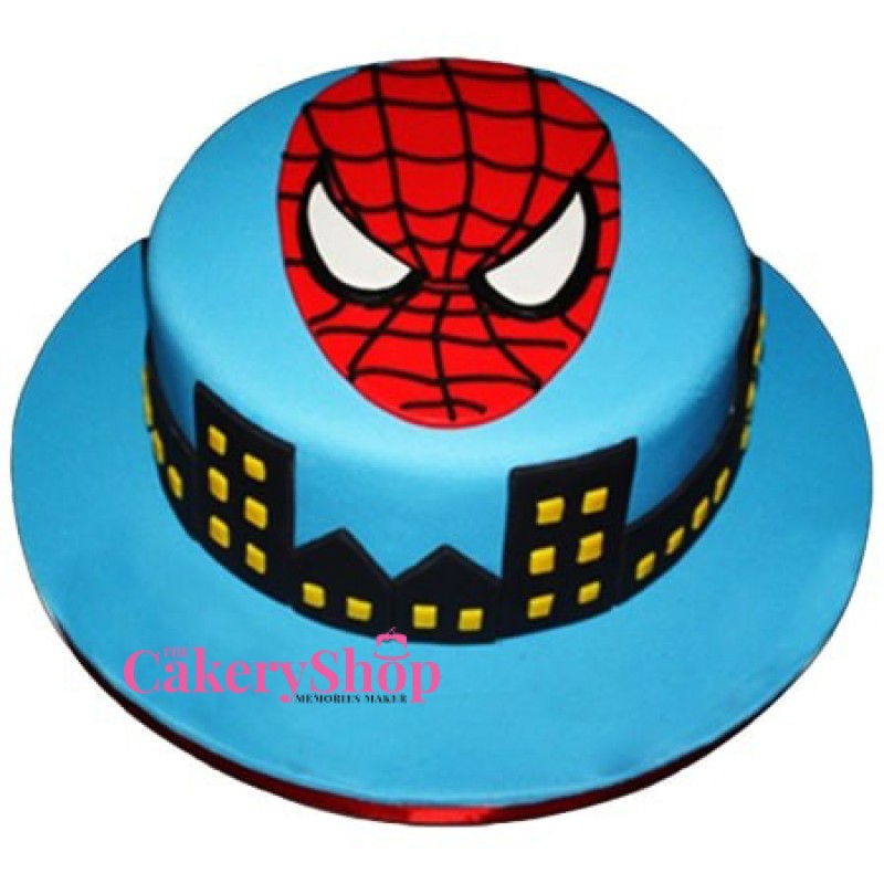 Online Customised Spiderman themed Cakes engagement cakes cupcakes  butter cream cakes fresh cream cakes