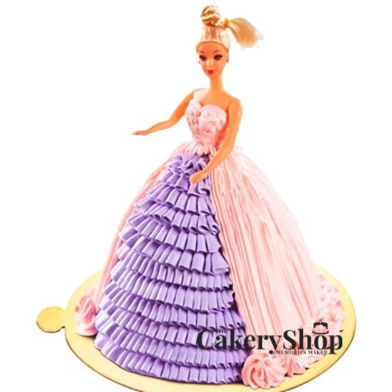 Buy 100 Eggless Barbie Fondant Cake at The Cakery Shop