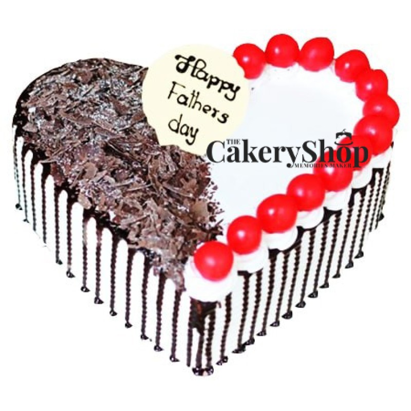 Buy Fresh Heart Shape Black Forest Cake For Dad Online | The ...