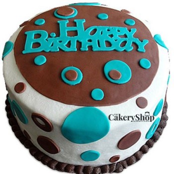 Blue Choco Polka Dots Cake
