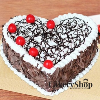 Cherry Heartshape Black Forest Cake