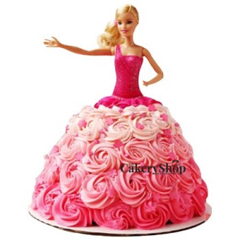 Floral Barbie Doll Cake