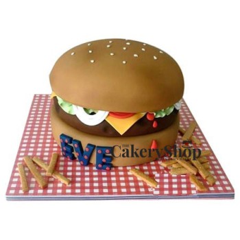 Hand burger Cake