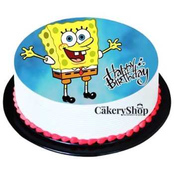 Happy Spongebob Photo Cake Pineapple