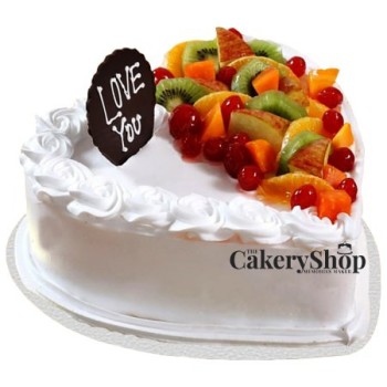 Heart Shaped Vanilla Fruit Cake