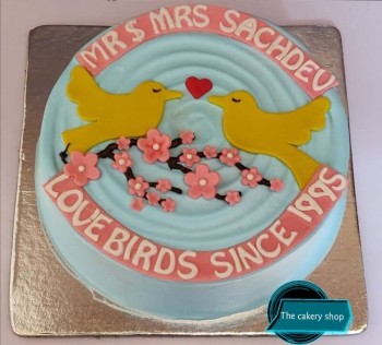 Love Birds Anniversary Cake