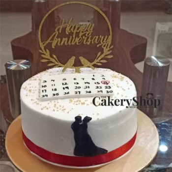 Personalised 25th wedding anniversary cake - Decorated - CakesDecor