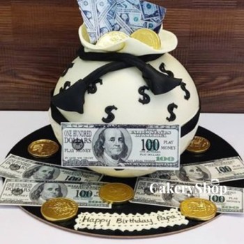 Money Bag Pinata Cake