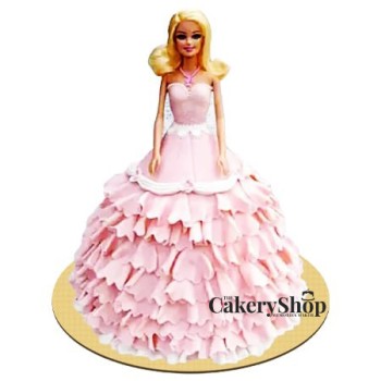 Pink Floral Barbie Cake