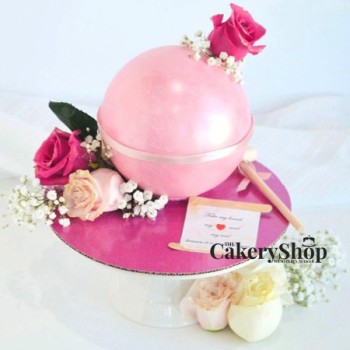 Pink Rose Pinata Cake