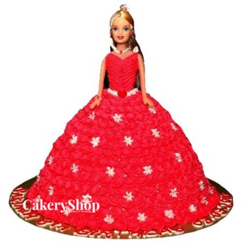 Red Barbie Cake