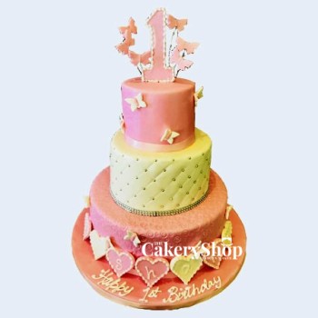 Roseline Tiered Fondant Cake