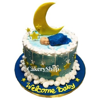 Star & Moon Baby Shower Cake