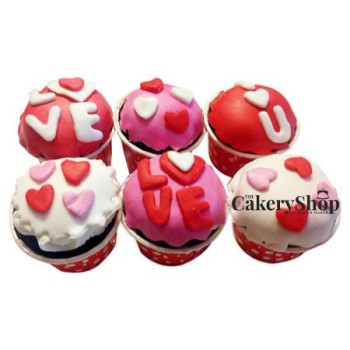 Valentine Fondant Cupcakes